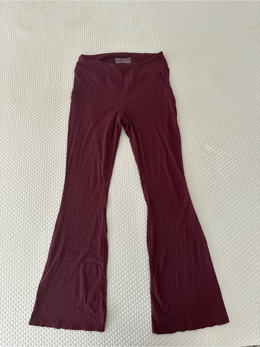 Outdoor Voices Burgundy Flare Wide-Leg Pants
